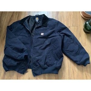 Y2K Style Carhartt Bankston Quilted Black Canvas Bomber Jacket Size 3X